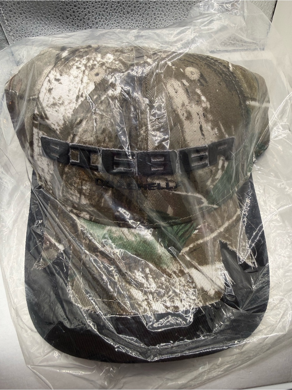 Justin Bieber Skylrk Camo Baseball Cap with Black Distressed Brim Coachella 2026